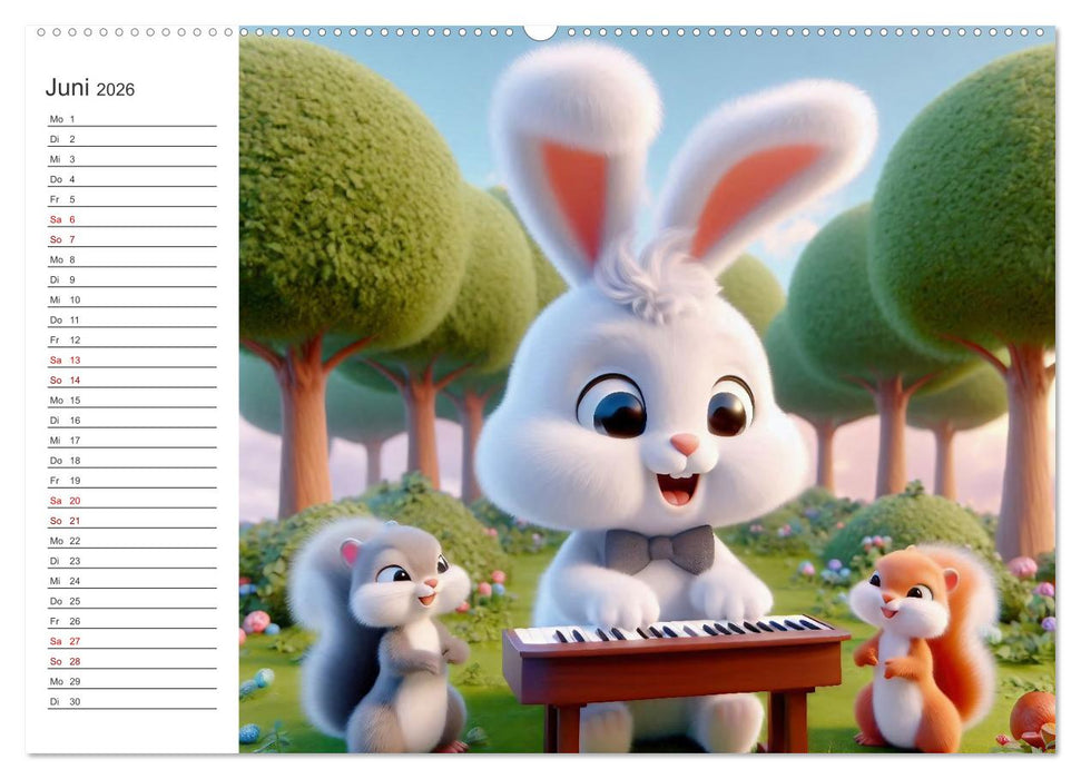 Musikalische Waldtiere (CALVENDO Premium Wandkalender 2026)