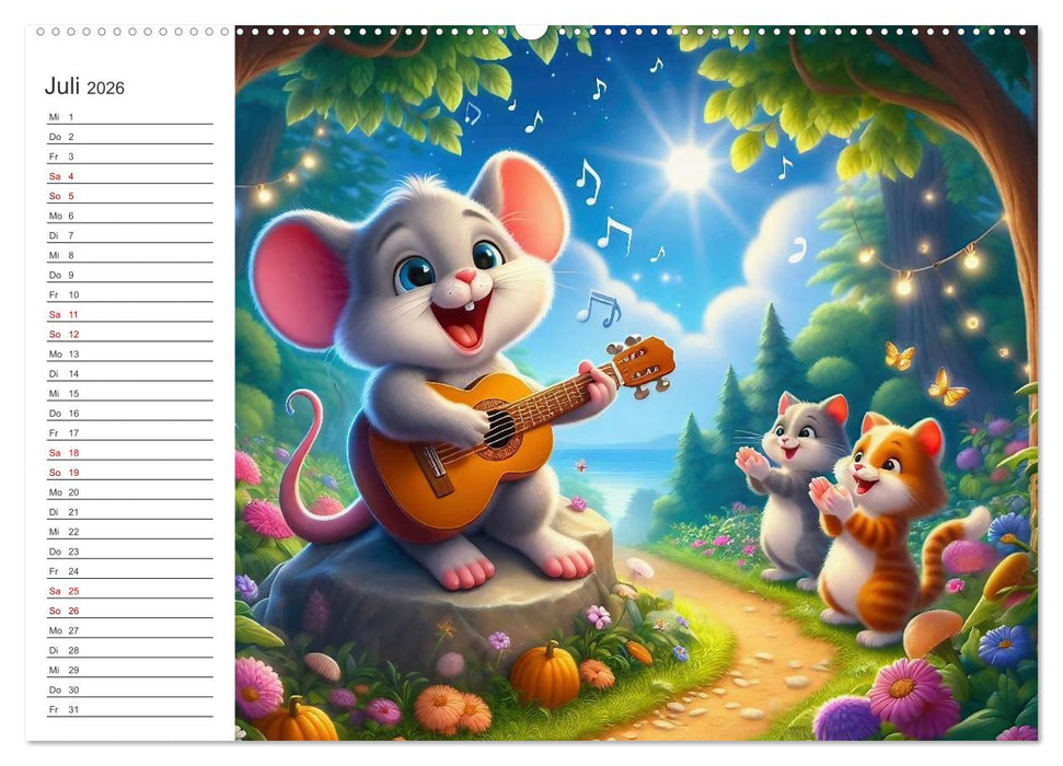 Musikalische Waldtiere (CALVENDO Premium Wandkalender 2026)