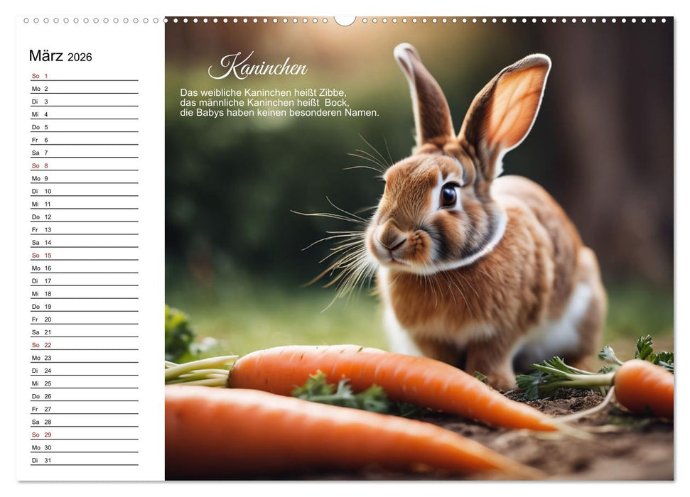 Für pfiffige Kids- Haus- und Hoftiere (CALVENDO Premium Wandkalender 2026)