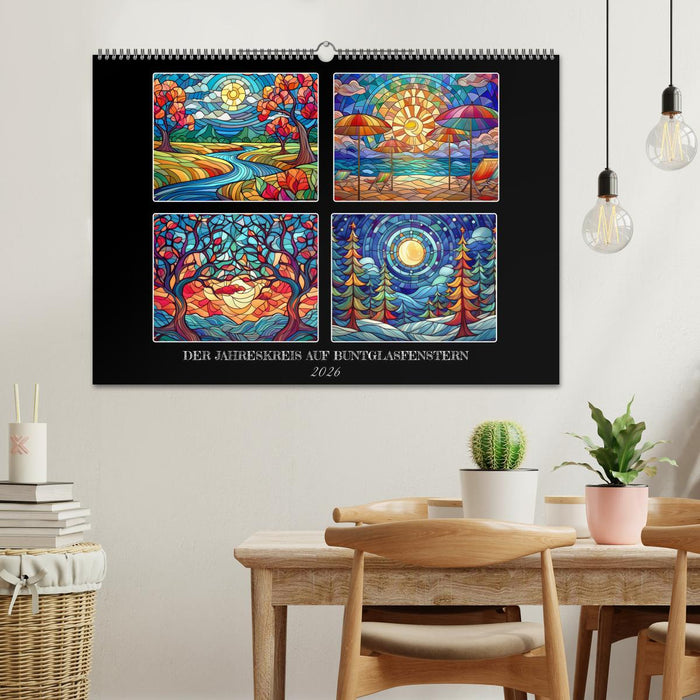 Der Jahreskreis auf Buntglasfenstern (CALVENDO Wandkalender 2026)