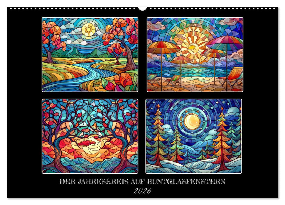 Der Jahreskreis auf Buntglasfenstern (CALVENDO Wandkalender 2026)