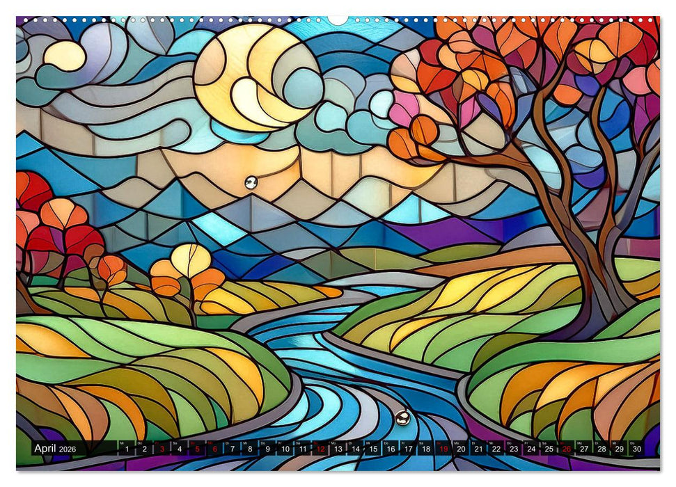Der Jahreskreis auf Buntglasfenstern (CALVENDO Wandkalender 2026)