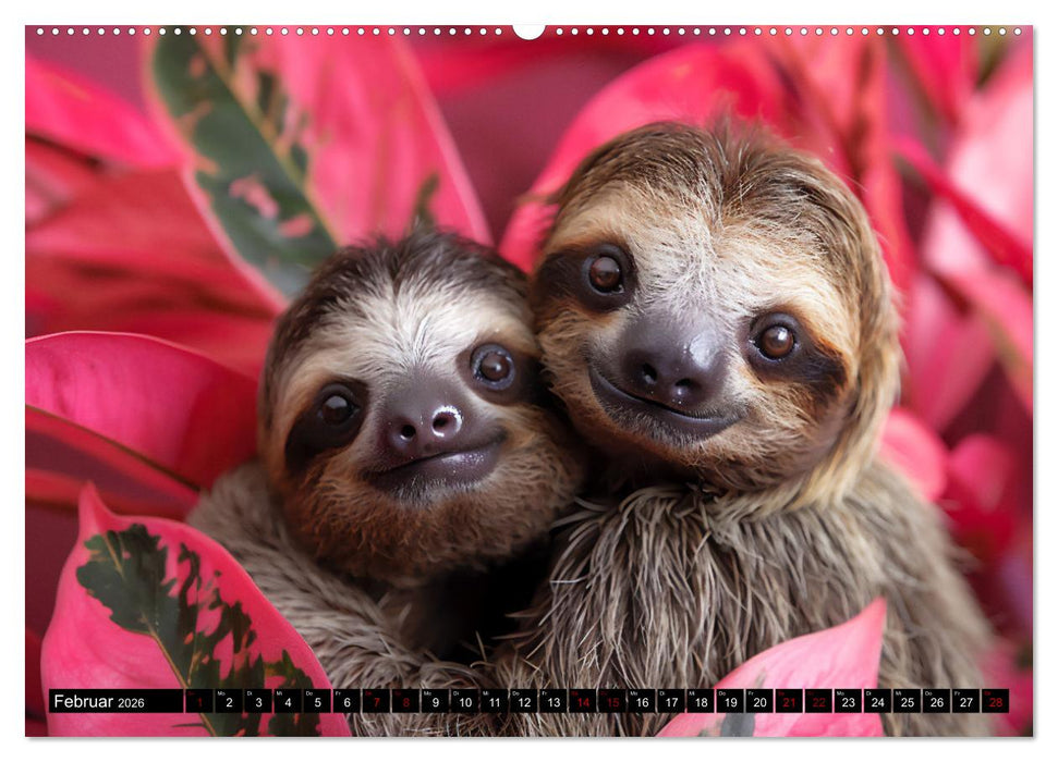 Faultiere - entspannt durchs Jahr (CALVENDO Premium Wandkalender 2026)