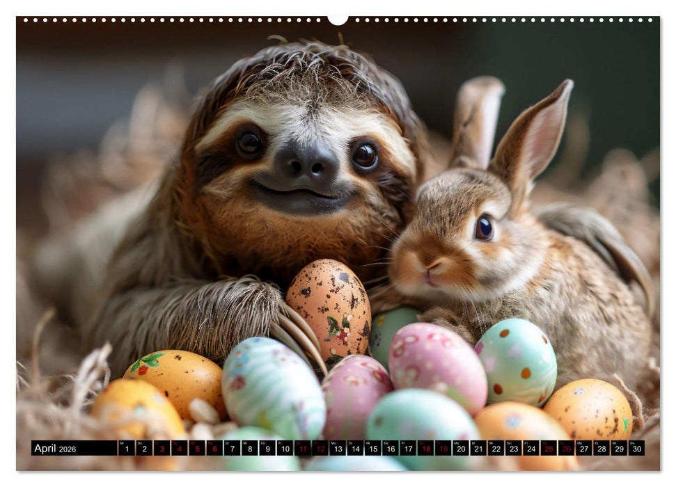 Faultiere - entspannt durchs Jahr (CALVENDO Premium Wandkalender 2026)