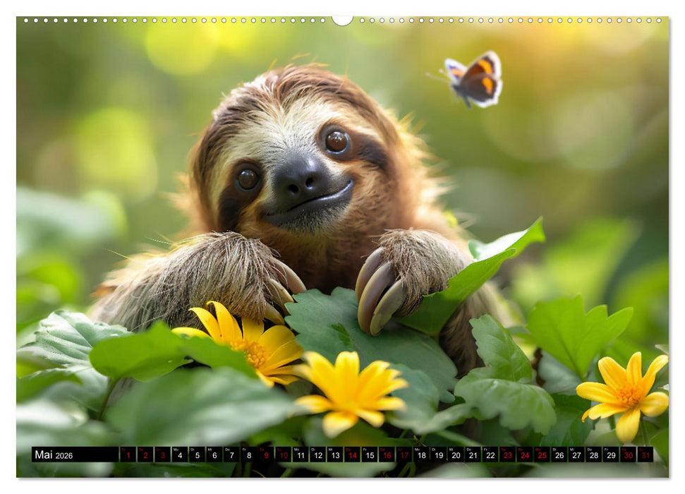 Faultiere - entspannt durchs Jahr (CALVENDO Premium Wandkalender 2026)