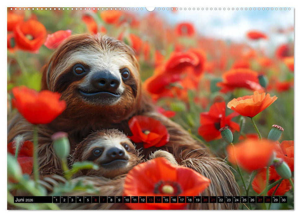 Faultiere - entspannt durchs Jahr (CALVENDO Premium Wandkalender 2026)