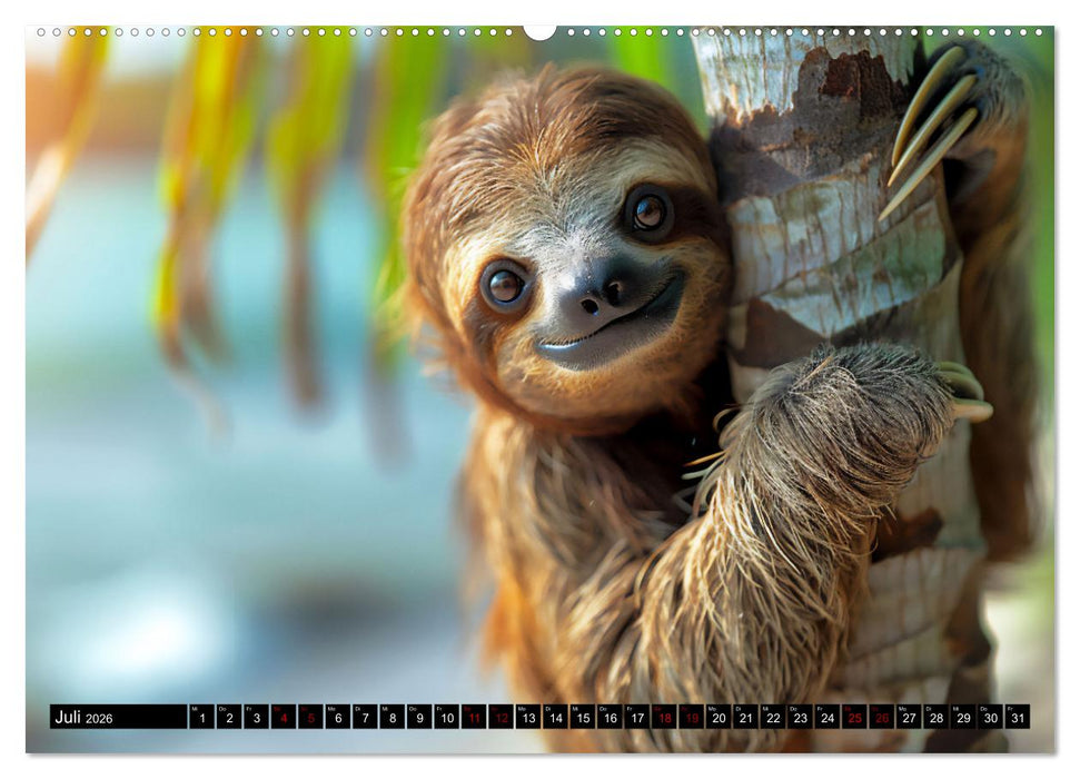 Faultiere - entspannt durchs Jahr (CALVENDO Premium Wandkalender 2026)