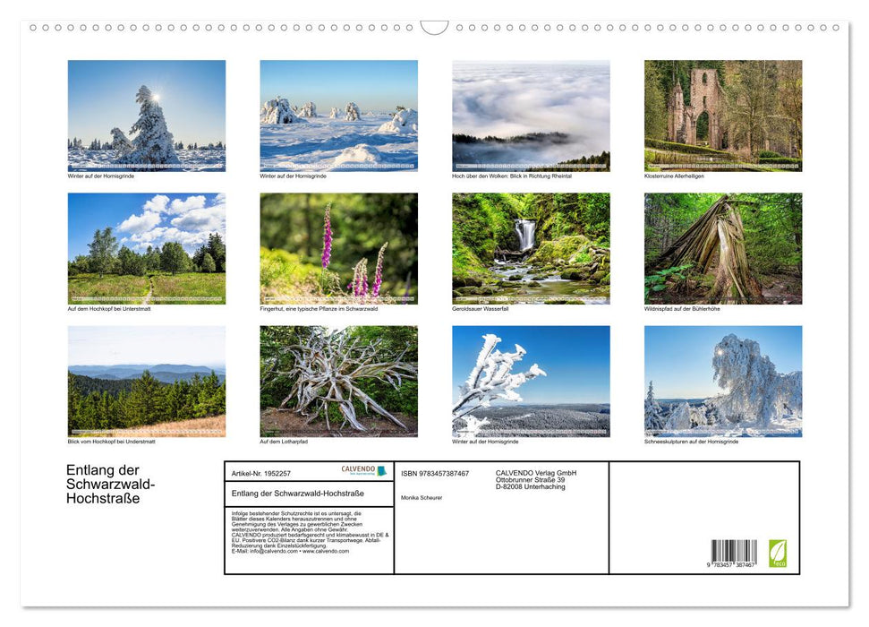 Entlang der Schwarzwald-Hochstraße (CALVENDO Wandkalender 2026)