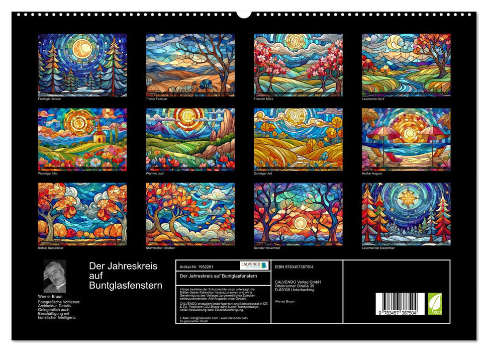 Der Jahreskreis auf Buntglasfenstern (CALVENDO Premium Wandkalender 2026)