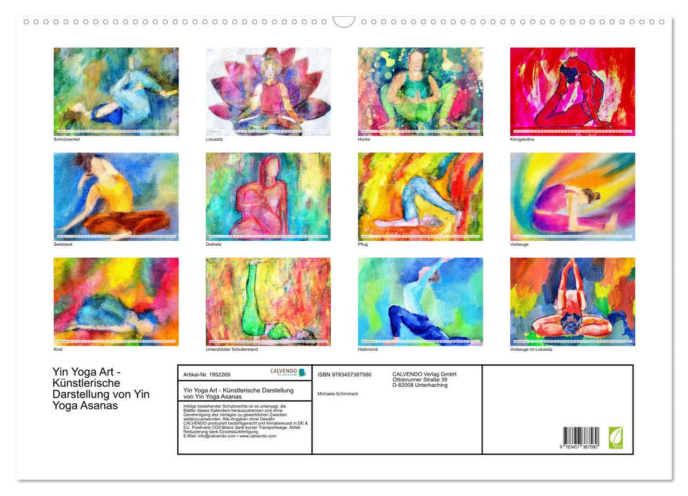 Yin Yoga Art - Künstlerische Darstellung von Yin Yoga Asanas (CALVENDO Wandkalender 2026)