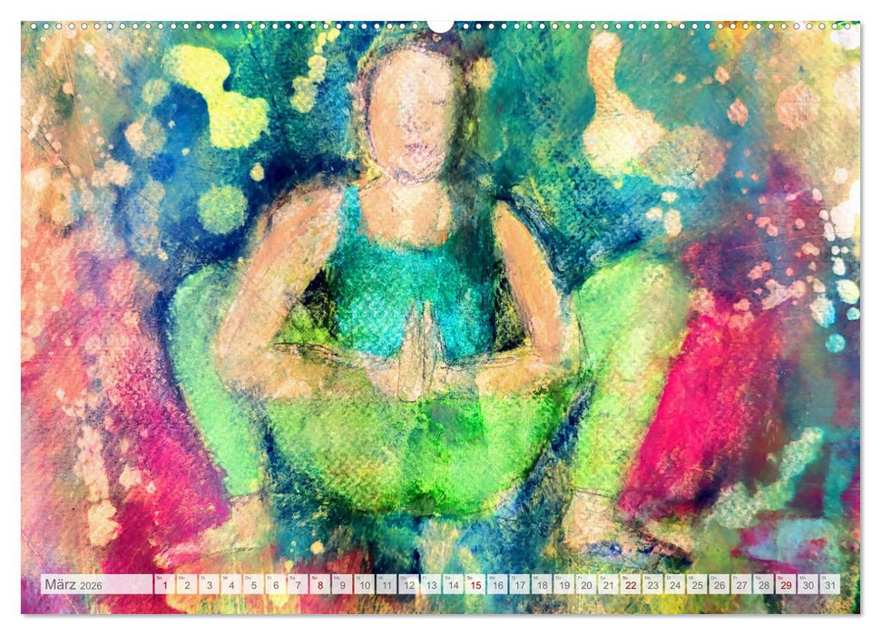 Yin Yoga Art - Künstlerische Darstellung von Yin Yoga Asanas (CALVENDO Wandkalender 2026)