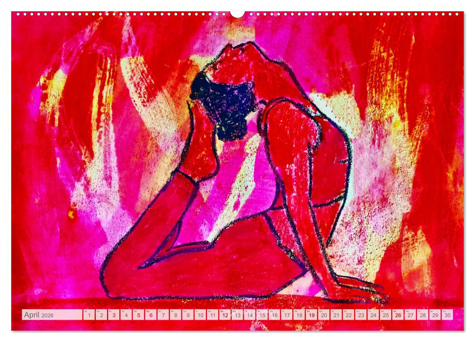 Yin Yoga Art - Künstlerische Darstellung von Yin Yoga Asanas (CALVENDO Wandkalender 2026)