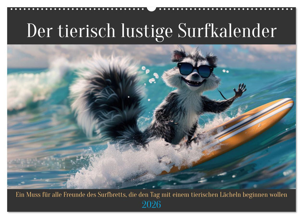Der tierisch lustige Surfkalender (CALVENDO Wandkalender 2026)