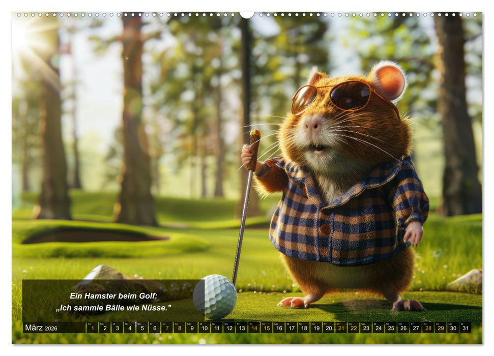 Der tierisch lustige Golfkalender (CALVENDO Wandkalender 2026)