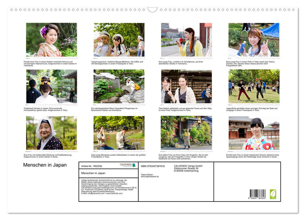 Menschen in Japan (CALVENDO Wandkalender 2026)