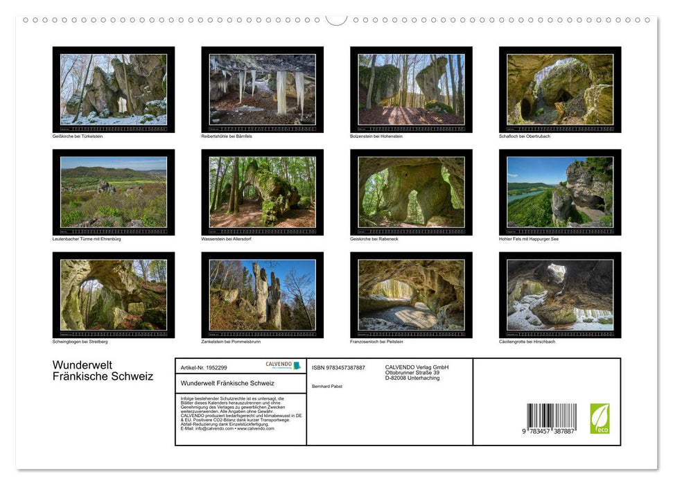 Wunderwelt Fränkische Schweiz (CALVENDO Premium Wandkalender 2026)