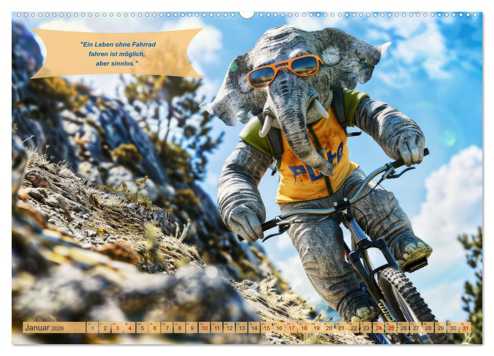 Der tierisch lustige Fahrradkalender (CALVENDO Wandkalender 2026)