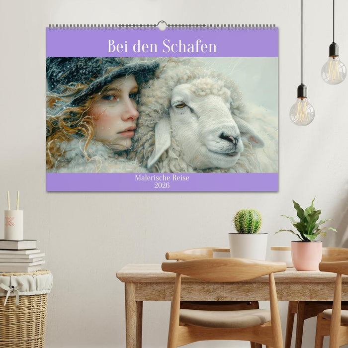 Bei den Schafen - Malerische Reise (CALVENDO Wandkalender 2026)
