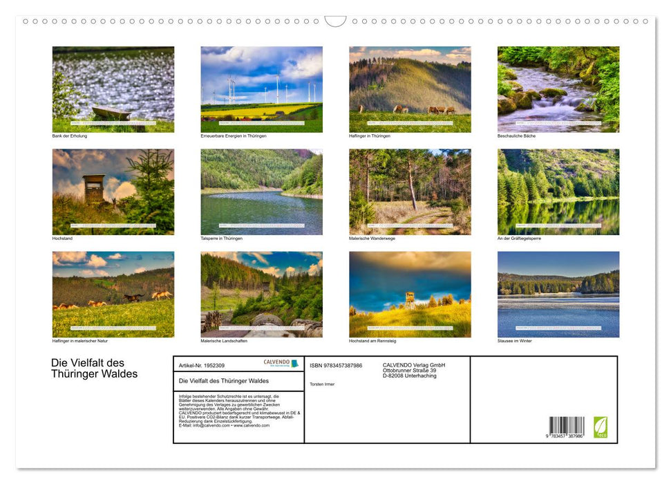 Die Vielfalt des Thüringer Waldes (CALVENDO Wandkalender 2026)