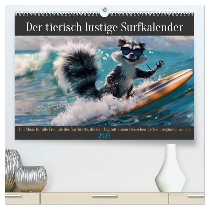 Der tierisch lustige Surfkalender (CALVENDO Premium Wandkalender 2026)