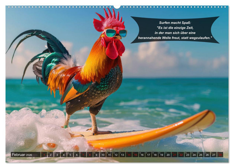 Der tierisch lustige Surfkalender (CALVENDO Premium Wandkalender 2026)