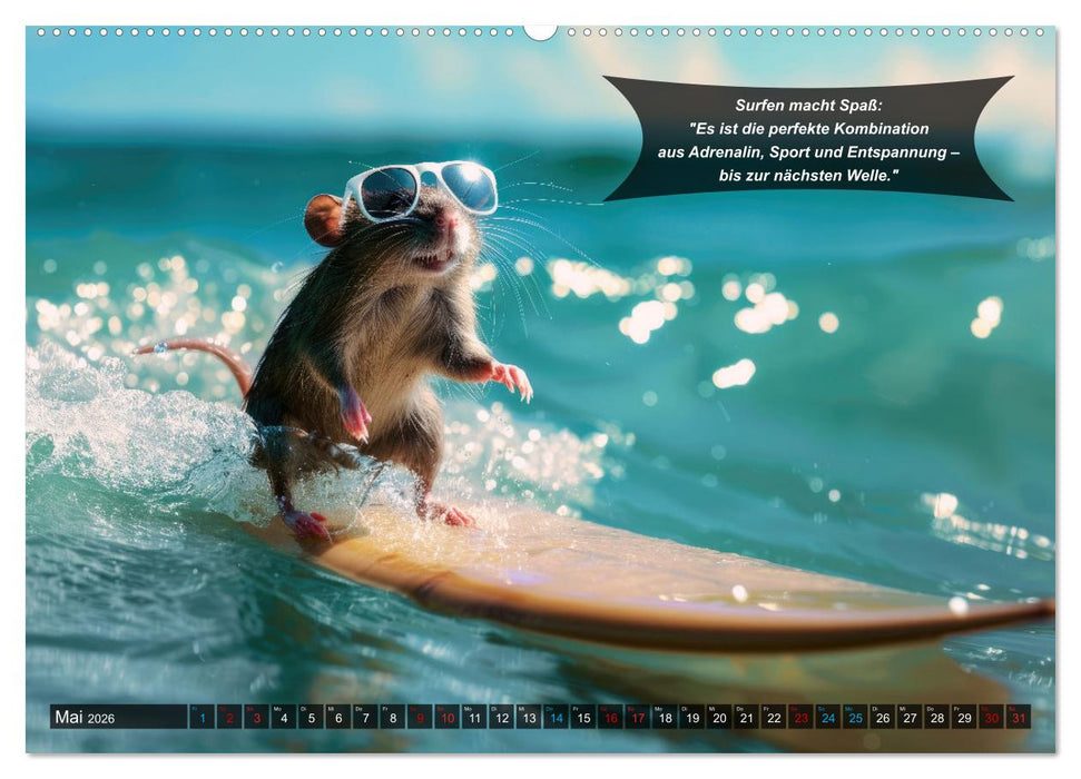 Der tierisch lustige Surfkalender (CALVENDO Premium Wandkalender 2026)