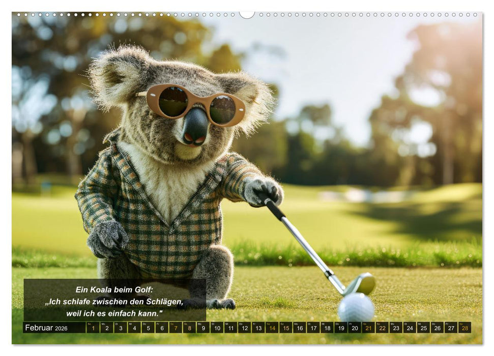 Der tierisch lustige Golfkalender (CALVENDO Premium Wandkalender 2026)