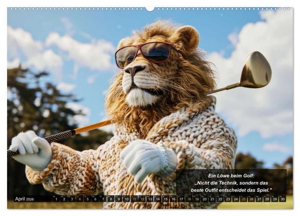 Der tierisch lustige Golfkalender (CALVENDO Premium Wandkalender 2026)