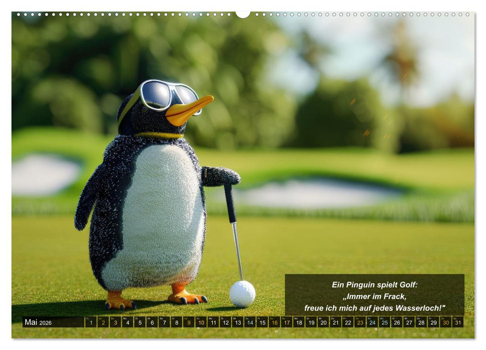 Der tierisch lustige Golfkalender (CALVENDO Premium Wandkalender 2026)