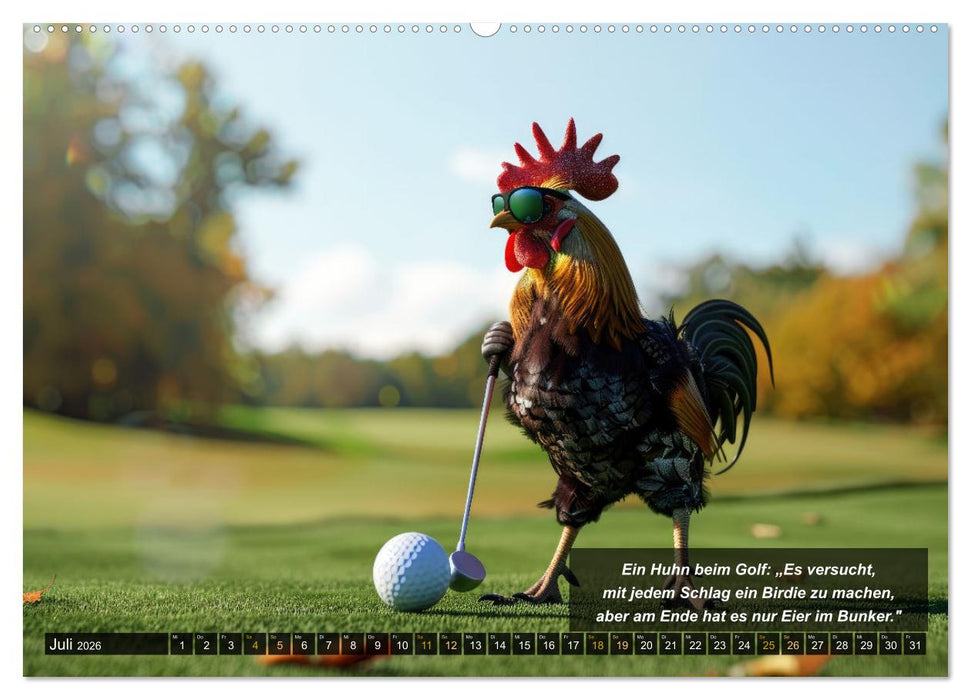 Der tierisch lustige Golfkalender (CALVENDO Premium Wandkalender 2026)