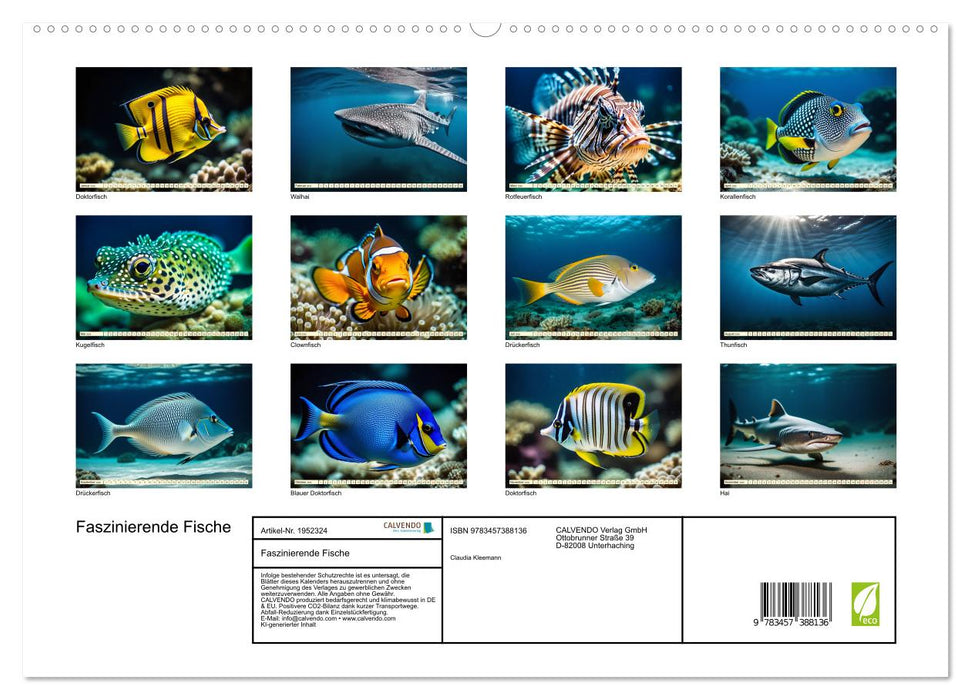 Faszinierende Fische (CALVENDO Premium Wandkalender 2026)