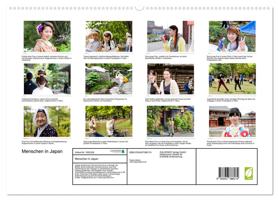Menschen in Japan (CALVENDO Premium Wandkalender 2026)