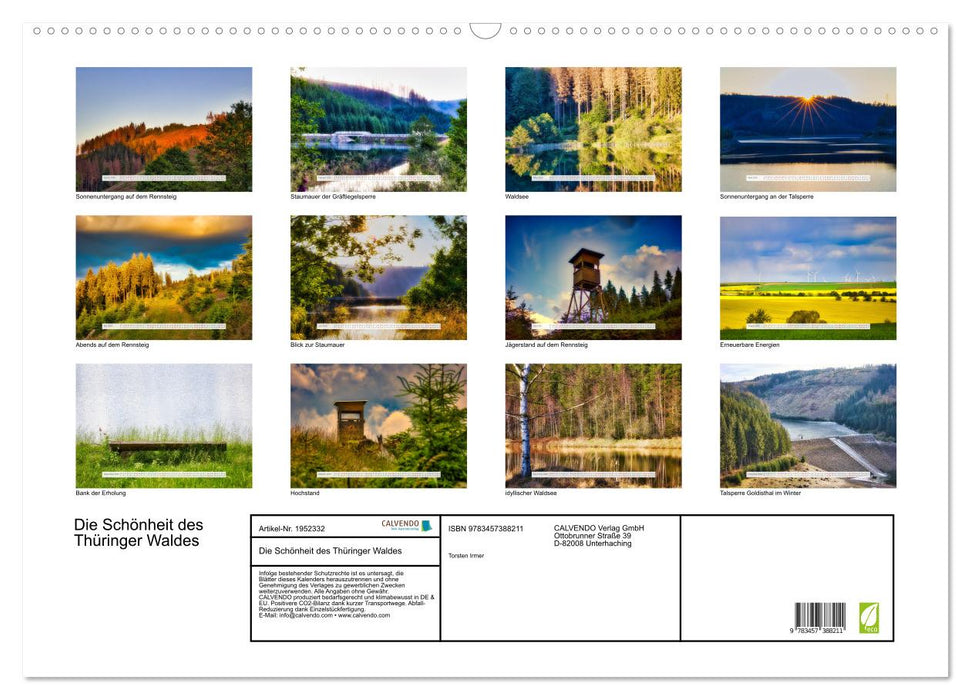 Die Schönheit des Thüringer Waldes (CALVENDO Wandkalender 2026)