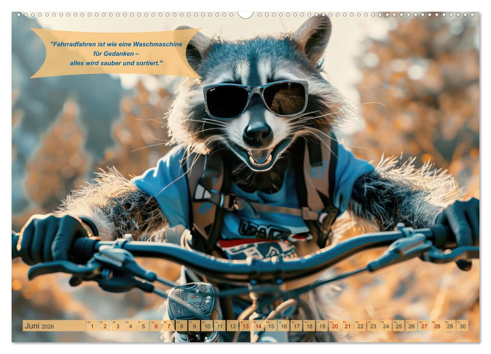 Der tierisch lustige Fahrradkalender (CALVENDO Premium Wandkalender 2026)