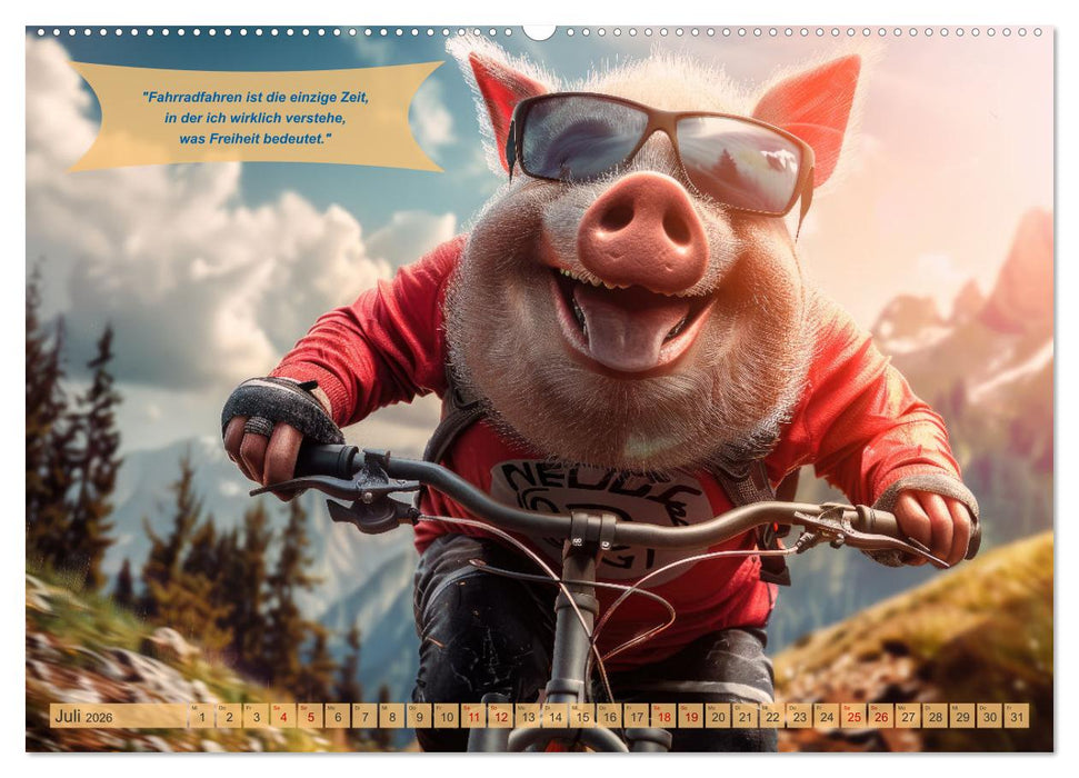Der tierisch lustige Fahrradkalender (CALVENDO Premium Wandkalender 2026)