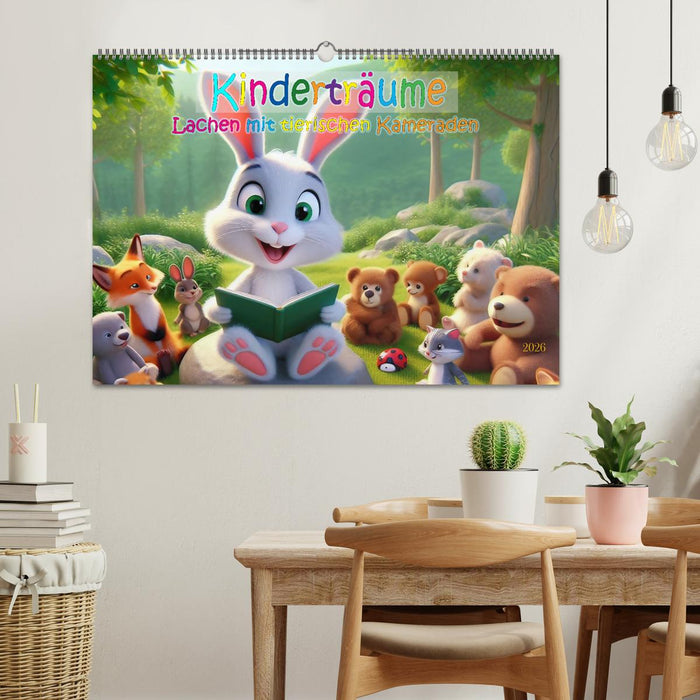 Kinderträume - Lachen mit tierischen Kameraden (CALVENDO Wandkalender 2026)