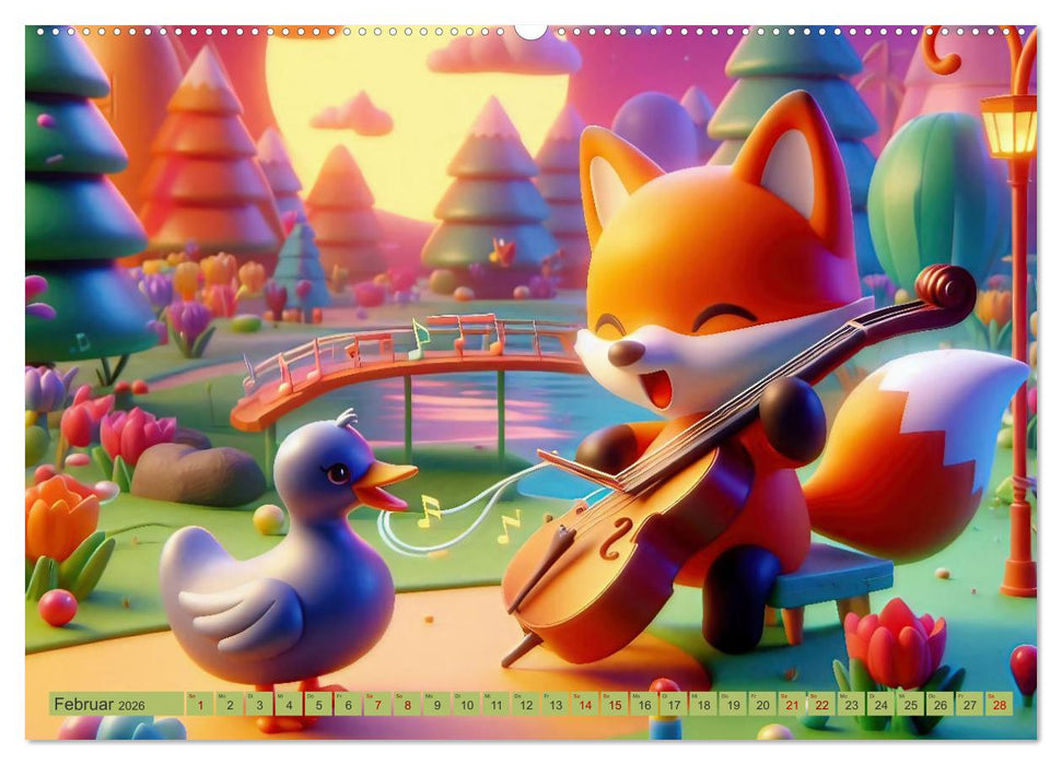 Kinderträume - Lachen mit tierischen Kameraden (CALVENDO Wandkalender 2026)