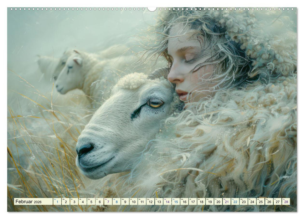 Bei den Schafen - Malerische Reise (CALVENDO Premium Wandkalender 2026)