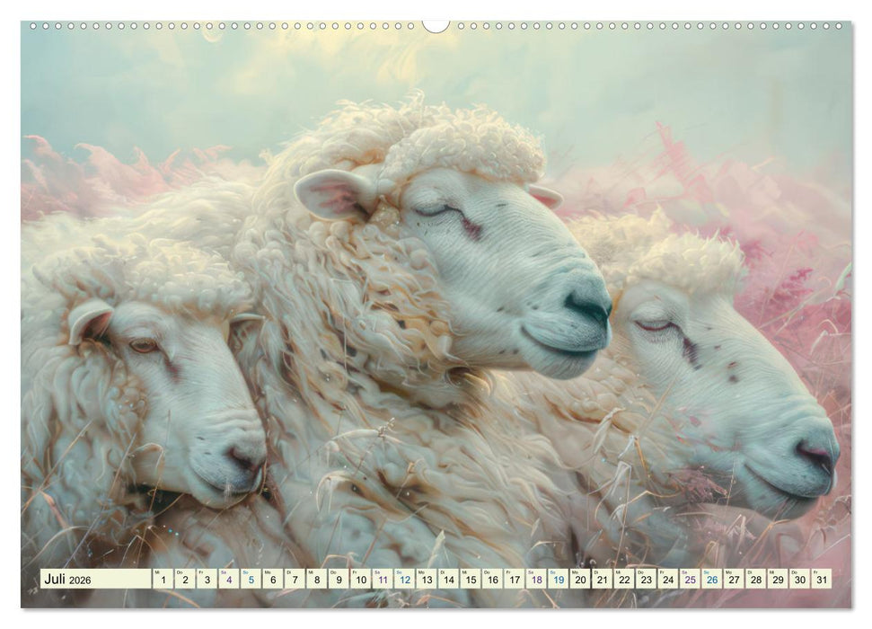 Bei den Schafen - Malerische Reise (CALVENDO Premium Wandkalender 2026)