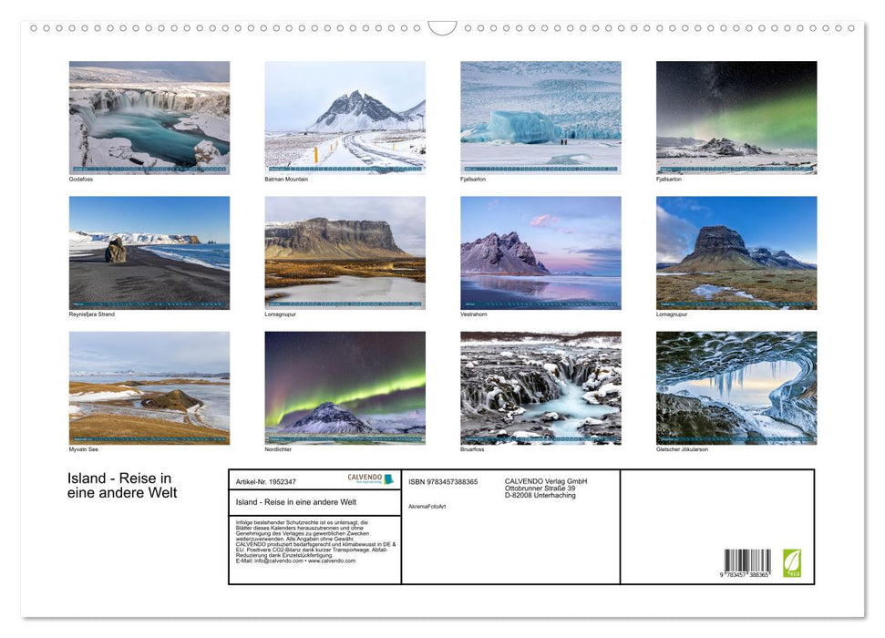 Island - Reise in eine andere Welt (CALVENDO Wandkalender 2026)
