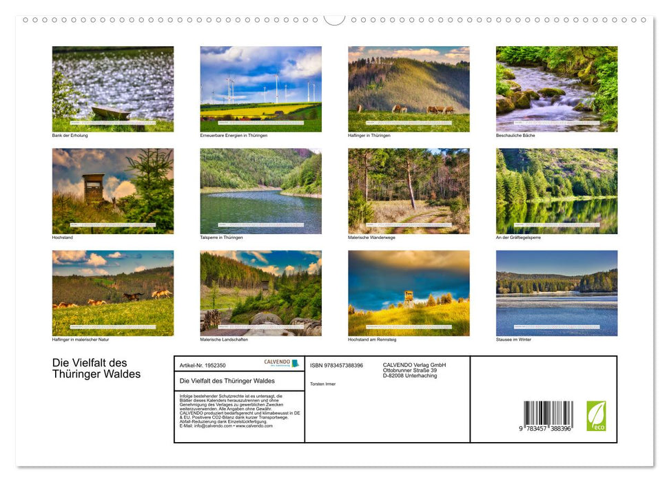 Die Vielfalt des Thüringer Waldes (CALVENDO Premium Wandkalender 2026)