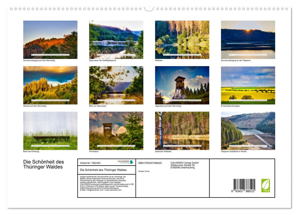 Die Schönheit des Thüringer Waldes (CALVENDO Premium Wandkalender 2026)