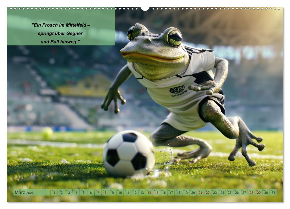 Der tierisch lustige Fußballkalender (CALVENDO Wandkalender 2026)