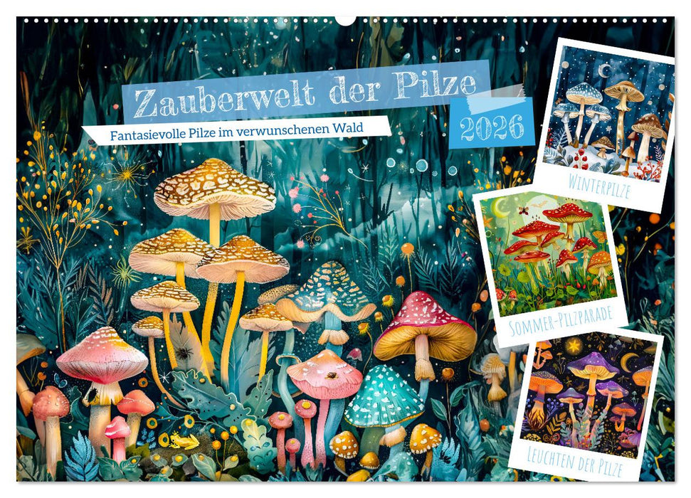 Zauberwelt der Pilze - Fantasievolle Pilze im verwunschenen Wald (CALVENDO Wandkalender 2026)