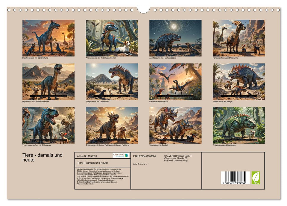 Tiere - damals und heute (CALVENDO Wandkalender 2026)