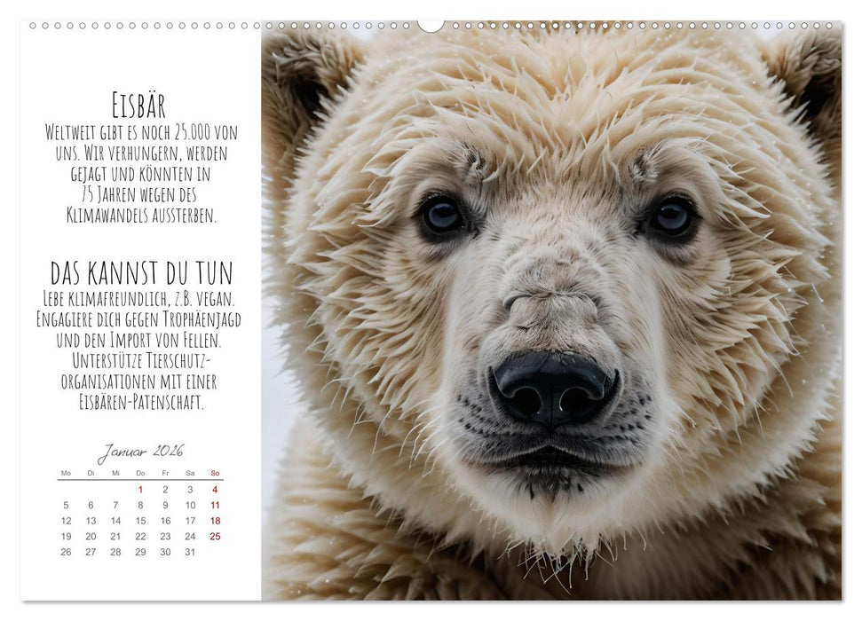 Wir sind die Letzten hier! Wir sterben aus. Wie du uns helfen kannst! (CALVENDO Wandkalender 2026)