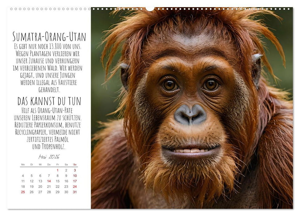 Wir sind die Letzten hier! Wir sterben aus. Wie du uns helfen kannst! (CALVENDO Wandkalender 2026)