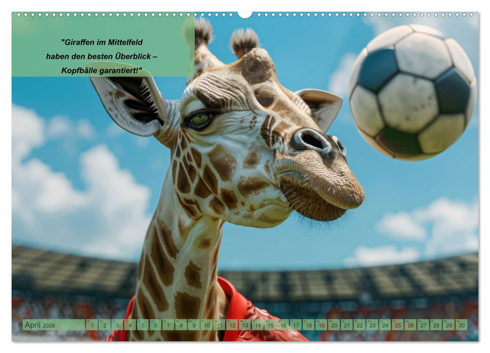 Der tierisch lustige Fußballkalender (CALVENDO Premium Wandkalender 2026)