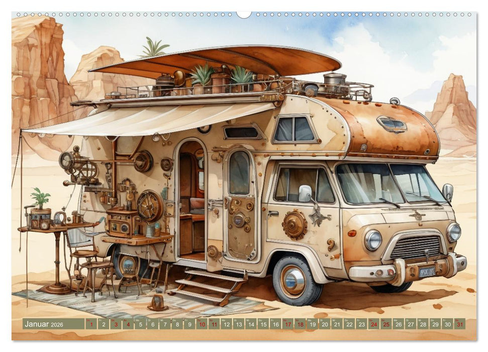 Steampunk Wohnmobile (CALVENDO Wandkalender 2026)