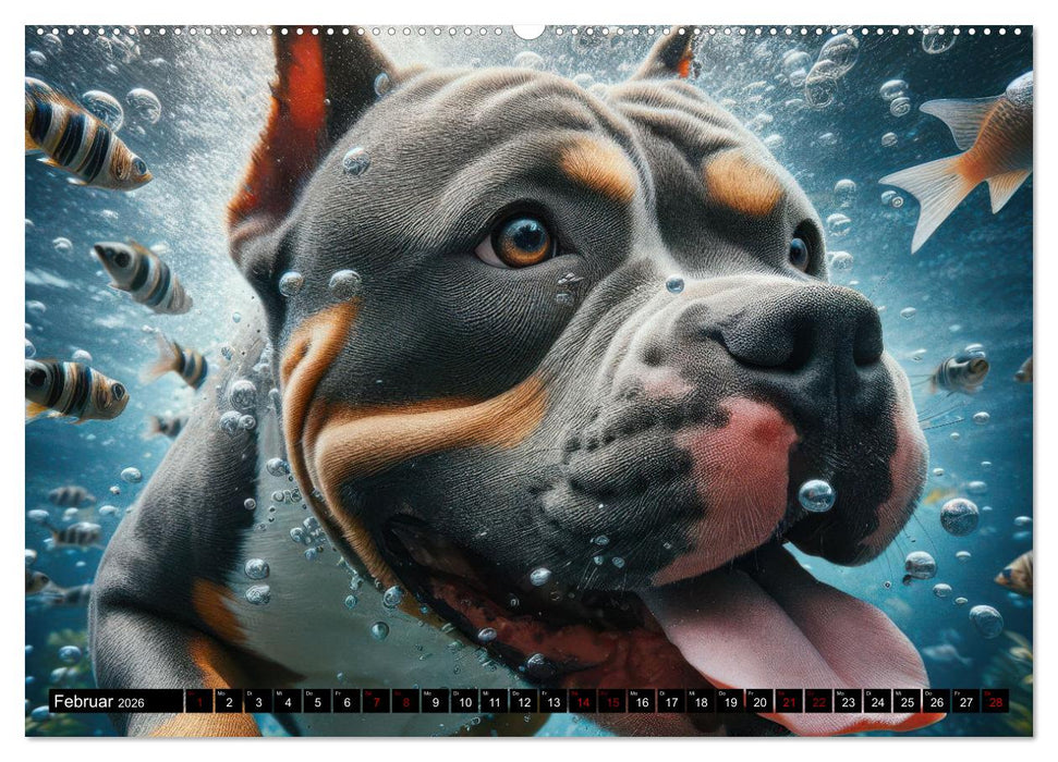Badespaß - Hunde unter Wasser (CALVENDO Premium Wandkalender 2026)